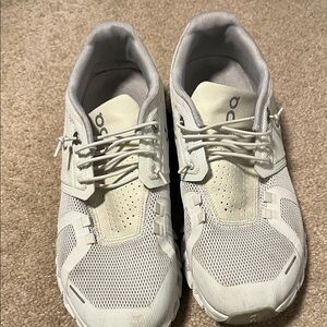 On cloud. White sneakers woman’s 8